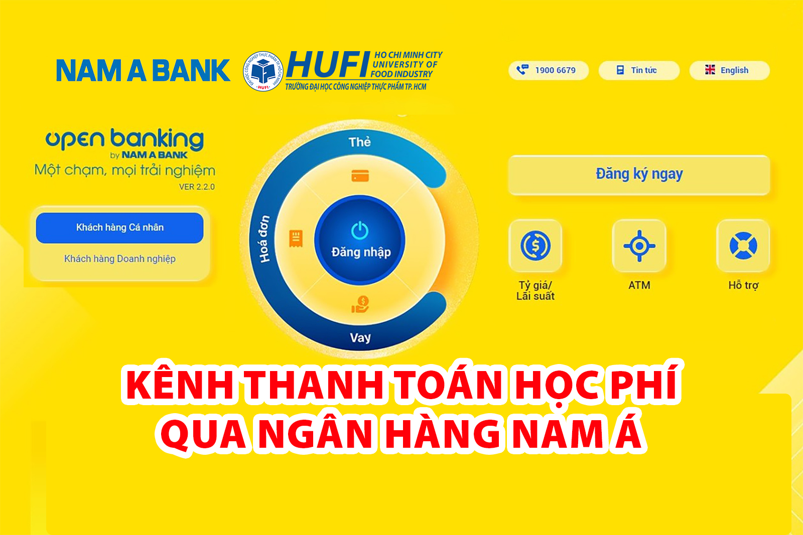 Thông báo kênh thanh toán học phí qua Ngân hàng Nam Á